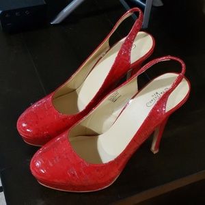 Tallulah Blu Red Patent Leather SlingbackPlatforms